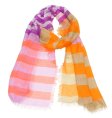 (image for) Lavish Strip Print Scarf S0150 Purple