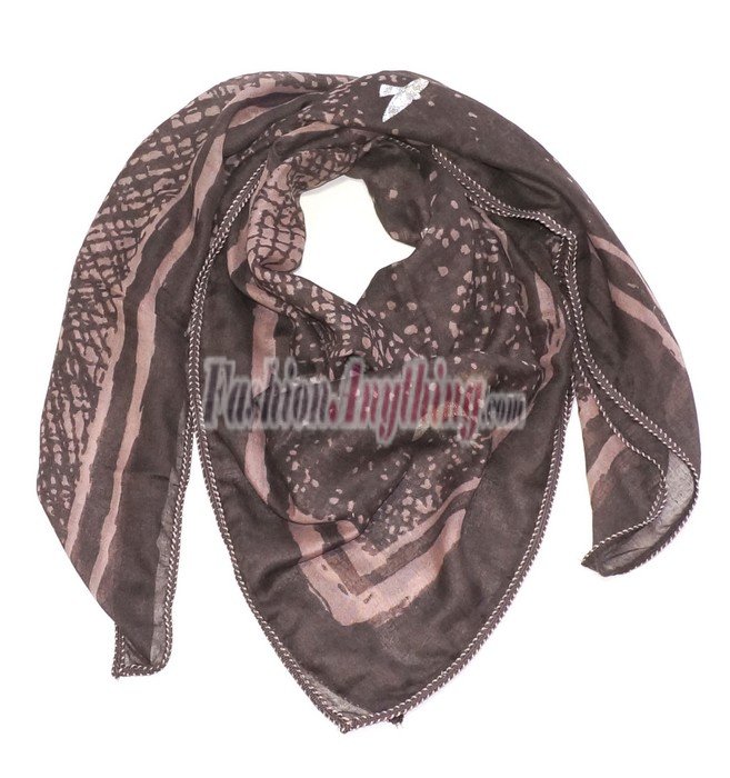 (image for) Lavish Square Print Scarf S0164 Coffee