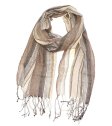 (image for) Lavish Strip Print Scarf S0178 Brown