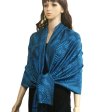 (image for) Braided Paisley Pashmina Peacock Blue/Black