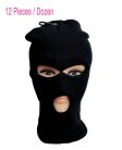 (image for) Knit Face Mask With 3 Holes 1dz (12 pieces) Black