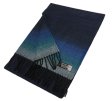 (image for) Woven Cashmere Feel Classic Scarf Navy Gradient