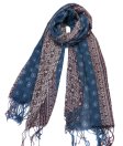 (image for) Lavish mini Flower print scarf navy