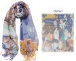 (image for) Lavish graphic print scarf purple