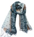 (image for) Lavish pattern print scarf navy