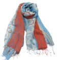 (image for) Lavish dot print scarf blue #012-ag