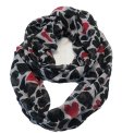 (image for) Lavish infinity heart print scarf hot pink / black