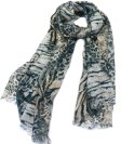 (image for) Lavish animal print scarf blue