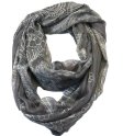 (image for) Lavish infinity paisley flower print scarf grey
