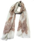 (image for) Lavish paisley print scarf Ivory
