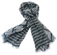 (image for) Lavish pattern print scarf dark grey