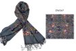 (image for) Lavish flower print scarf dark grey
