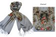 (image for) Lavish paisley flower print scarf grey