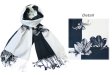 (image for) Lavish lily flower print scarf black / white
