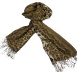 (image for) Lavish leopard print scarf army green