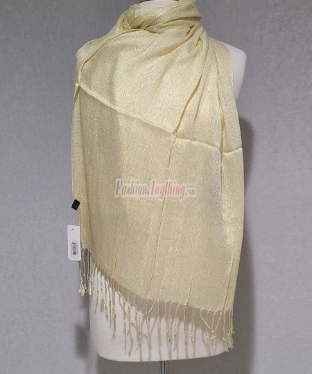 (image for) Metallic Solid Sheer Scarf Tan