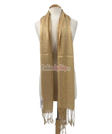 (image for) Metallic Solid Sheer Scarf Gold