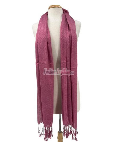 (image for) Metallic Solid Sheer Scarf Dusty Rose