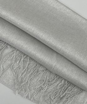 Metallic Solid Sheer Scarf White/Silver