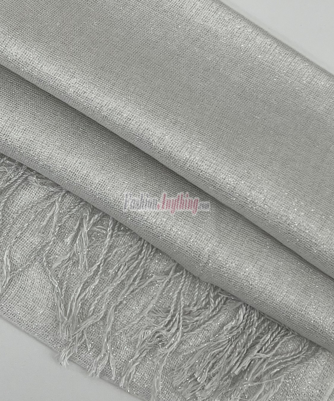 (image for) Metallic Solid Sheer Scarf White/Silver