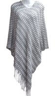 (image for) Two Tone Knit Poncho Grey