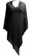 (image for) Solid Knit Poncho Black