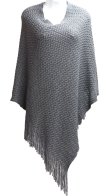 (image for) Solid Knit Poncho Grey