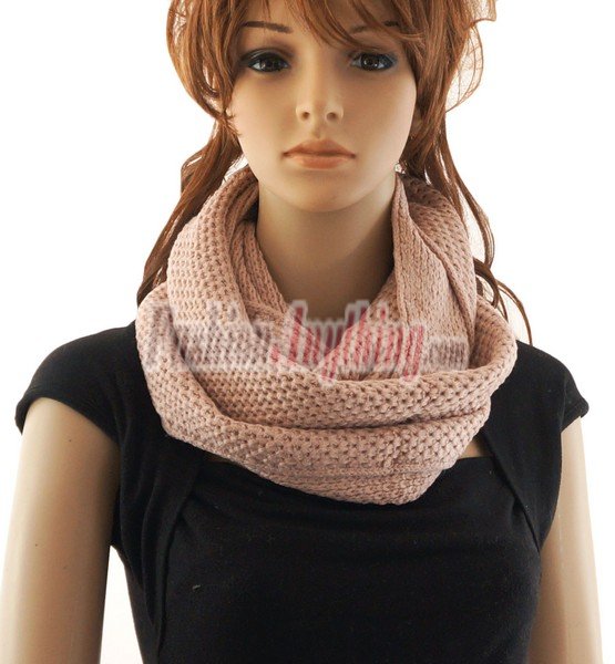 (image for) Knit Loop Scarf Peach