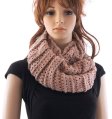 (image for) Stripe Knit Infinity Scarf Pink