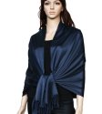 (image for) Satin Pashmina Wrap Navy