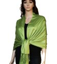 (image for) Satin Pashmina Wrap Yellow Green